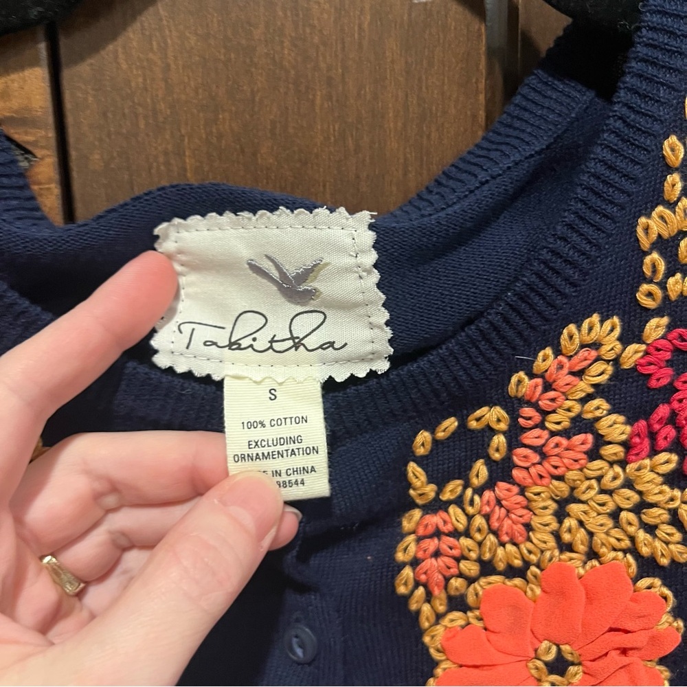 Anthropologie Tabitha Posey Patch Cardigan with Floral Embroidery - Picture 5 of 7